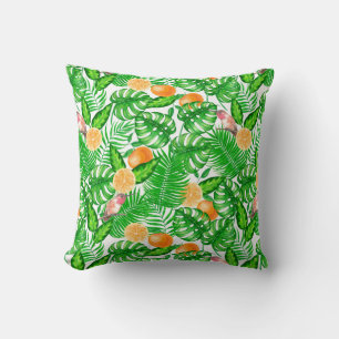 Tropical pattern, hummingbirds II Throw Pillow