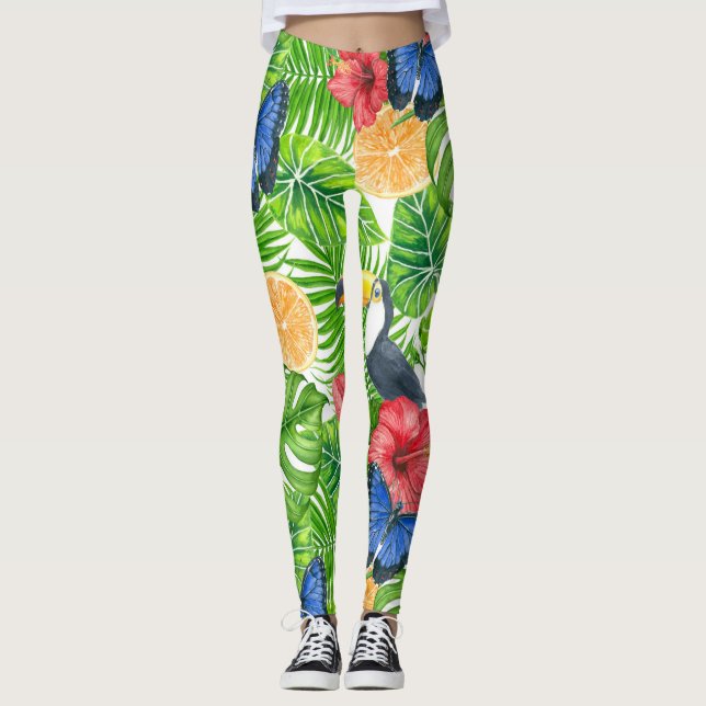 Tropical pattern leggings (Front)