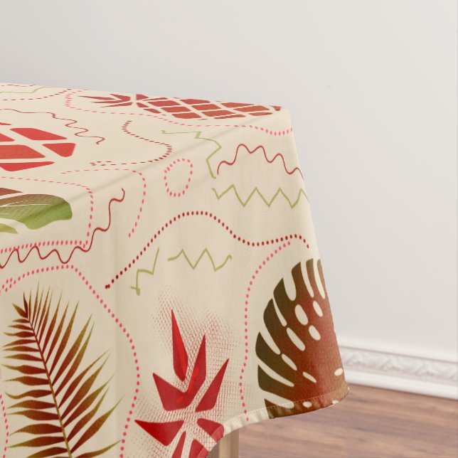 Tropical pattern light tablecloth (In Situ)