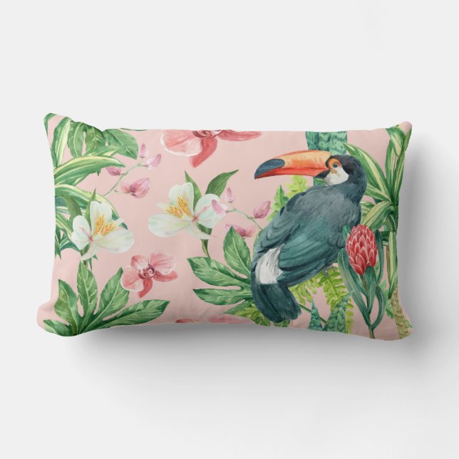 Tropical Pattern Lumbar Pillow (Front)