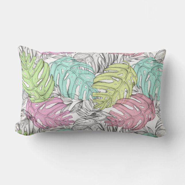 Tropical Pattern Lumbar Pillow (Front)