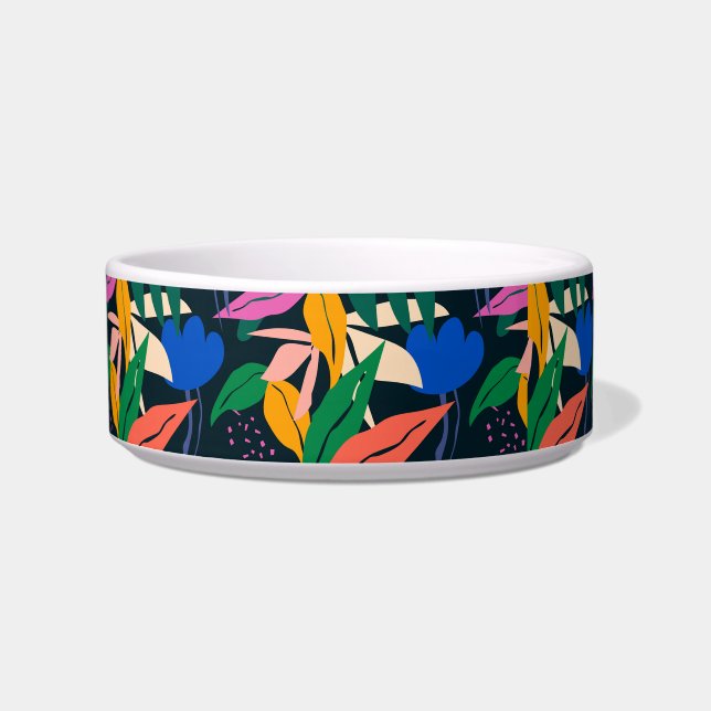 Tropical pattern pet bowl (Front)