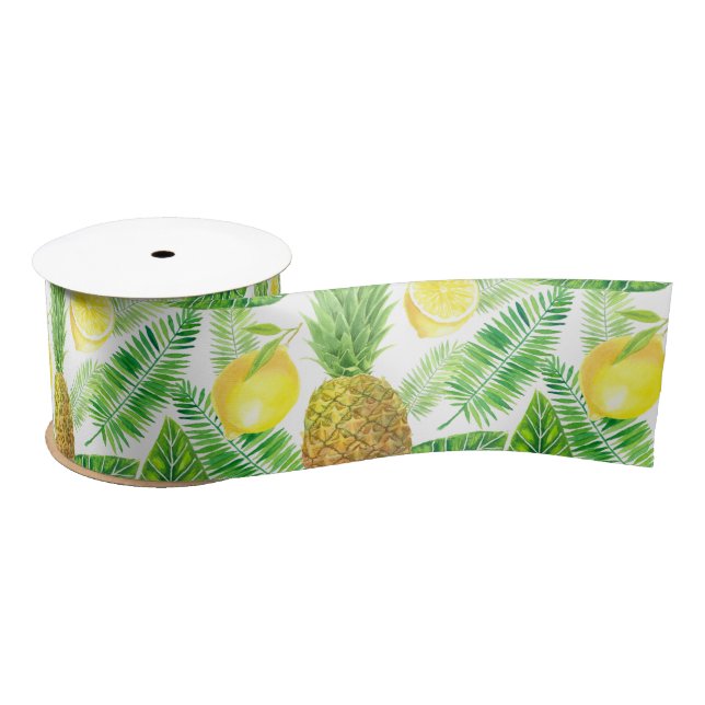 Tropical pattern satin ribbon (Spool)