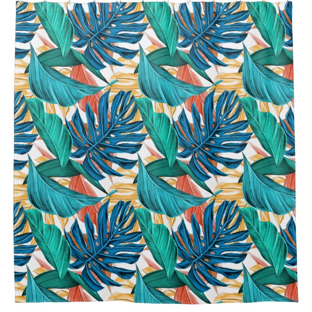 Tropical Pattern Shower Curtain (Front)