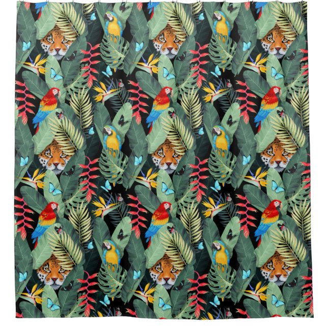 Tropical Pattern Shower Curtain (Front)