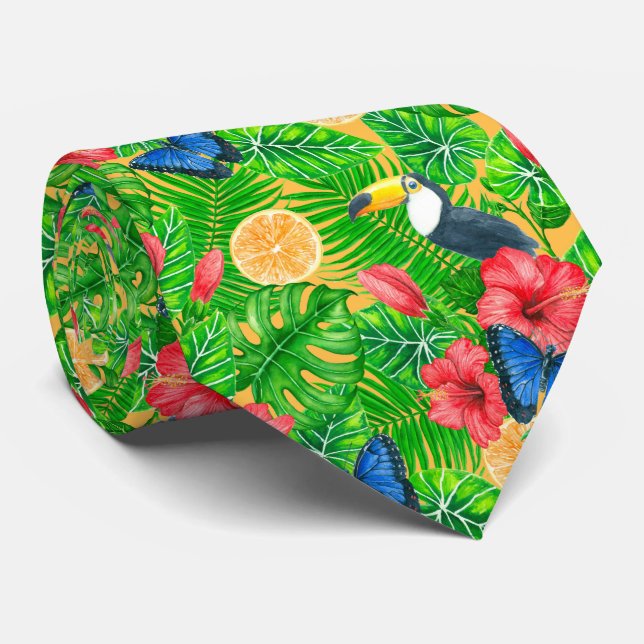 Tropical pattern tie (Rolled)