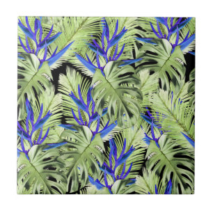 Tropical pattern tile
