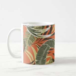 Tropical Pattern With Bright Leaves Jungle Coffee Mug