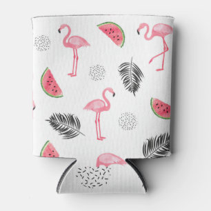 Tropical pattern with flamingos. can cooler