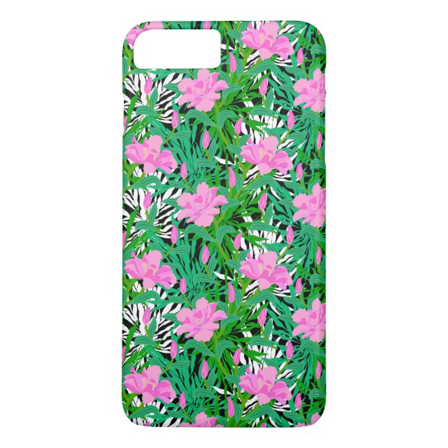 Tropical Pattern With Jungle Flowers Case-Mate iPhone Case (Back)