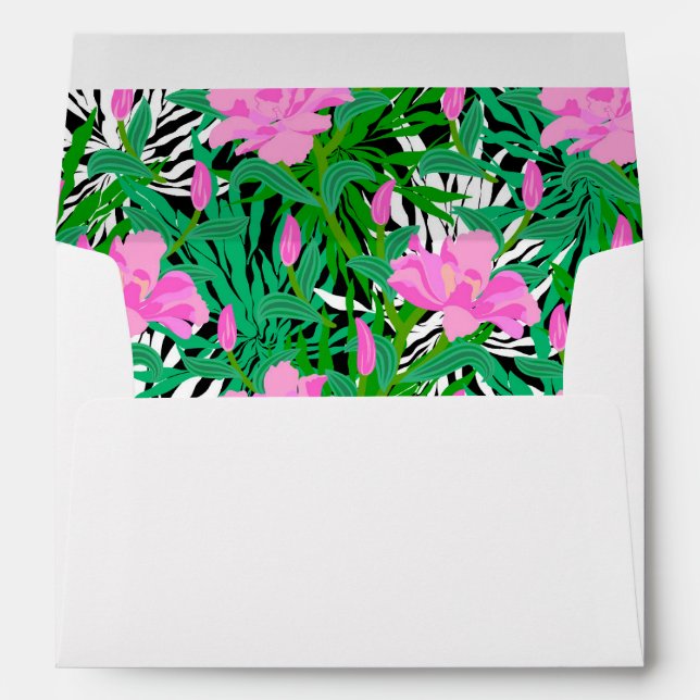 Tropical Pattern With Jungle Flowers Envelopes (Back (Bottom))
