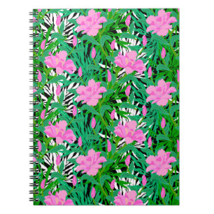 Tropical Pattern With Jungle Flowers Notebook