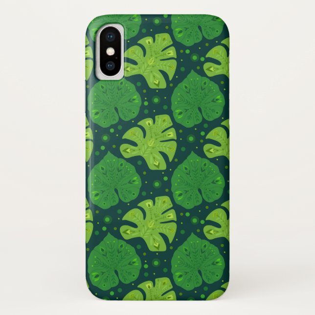 Tropical pattern with liana and monstera leaves Case-Mate iPhone case (Back)