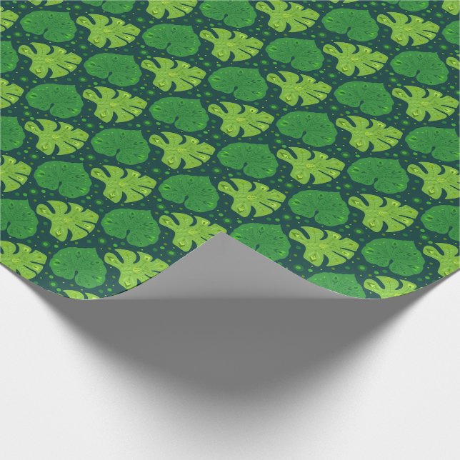 Tropical pattern with liana and monstera leaves  wrapping paper (Corner)