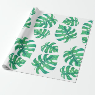 Tropical pattern with monstera leaves wrapping paper