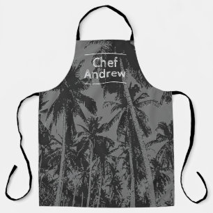 Tropical Pattern with Name of Chef Apron