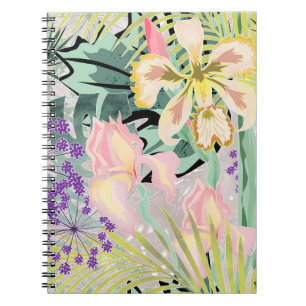 Tropical pattern with orchids. notebook