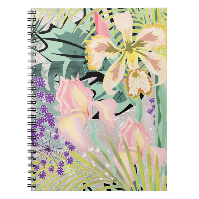 Tropical pattern with orchids. notebook (Front)