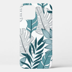 Tropical pattern with trendy plants and leaves on  iPhone 12 case