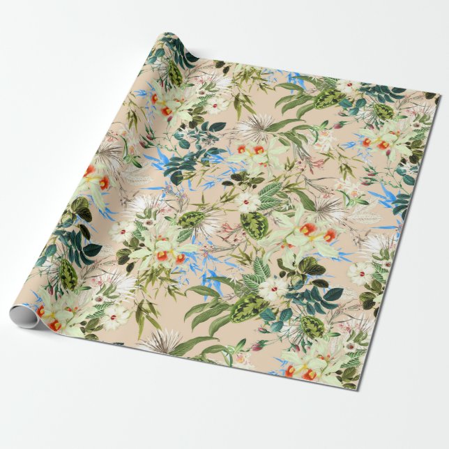 Tropical pattern wrapping paper (Unrolled)