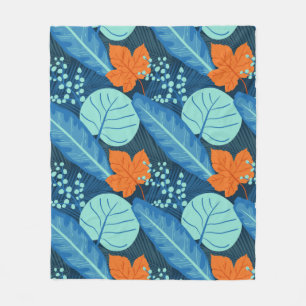 Tropical Patterns Plant Art Plant Life Art Leaves Fleece Blanket