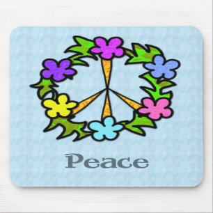 Tropical Peace Sign Mouse Pad