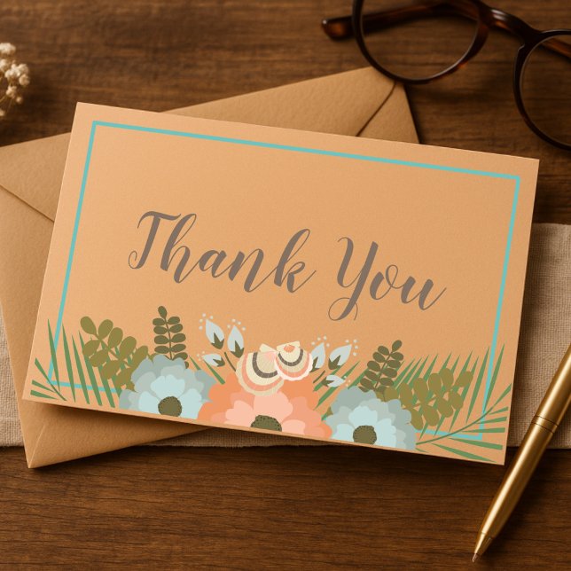 Tropical Peach and Teal Thank You (Creator Uploaded)
