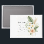 Tropical Peach White Floral   Magnet<br><div class="desc">Tropical Peach White Floral</div>