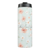 Tropical Peach White Hibiscus Flowers