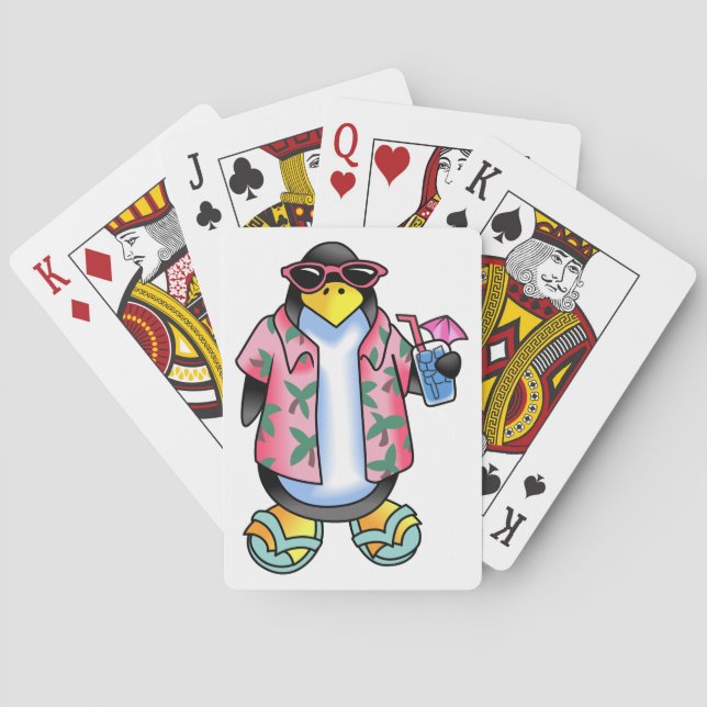 Tropical Penguin Playing Cards (Back)