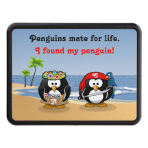 Tropical Penguins Couple Hula Pirate Island Beach