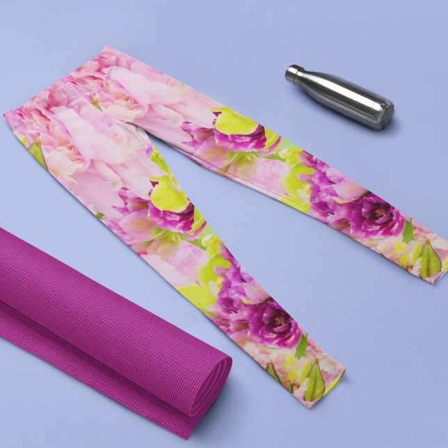 Tropical Peonies And Orchids Leggings (Creator Uploaded)