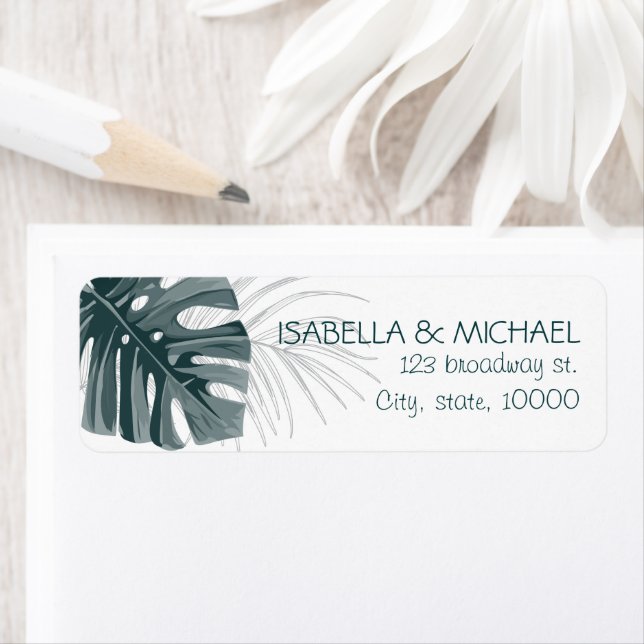 Tropical Personalized Wedding Address (Insitu)