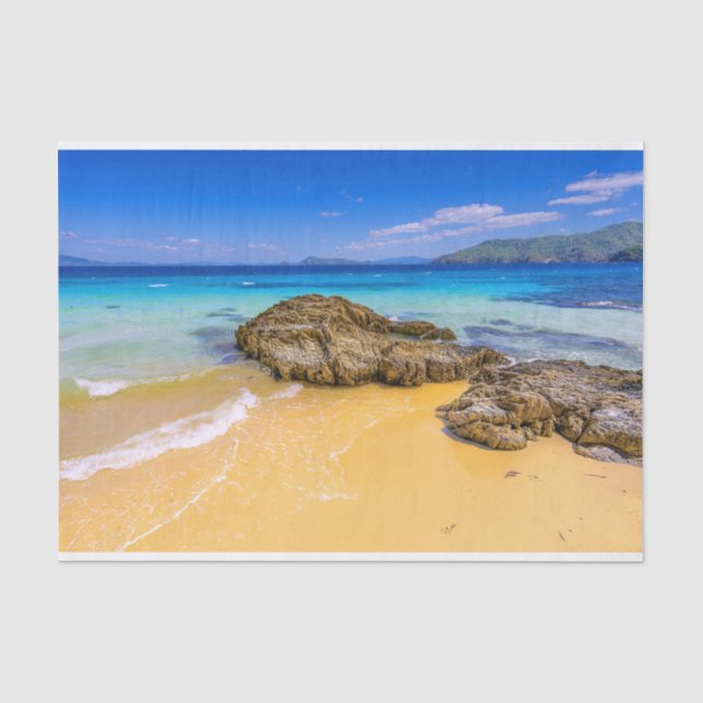 Tropical Philippines Sandy Beach Island Tissue Paper (Front)