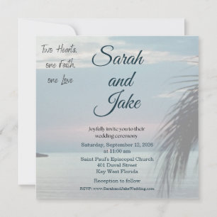 Tropical Photo Christian Wedding Invitation