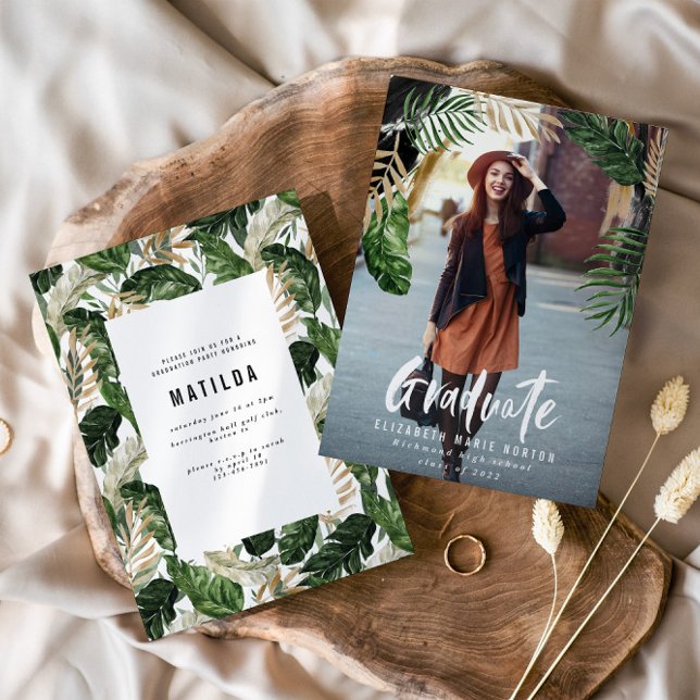 Tropical photo graduation announcement/invitation (Creator Uploaded)