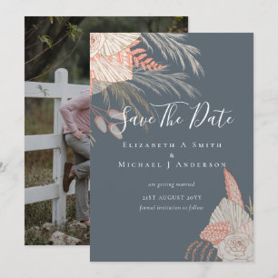 Tropical Photo Save Dates PAMPAS GRASS Terracotta