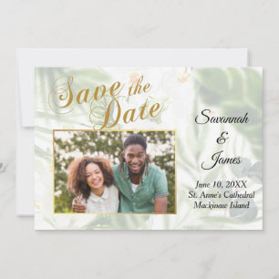 Tropical Photo Save the Date Announcement