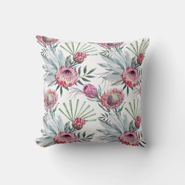 Tropical pillow (White) (Front)