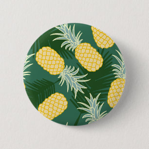 Tropical pineapple 2 inch round button