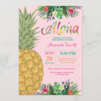 Tropical Pineapple Baby Shower Invitation