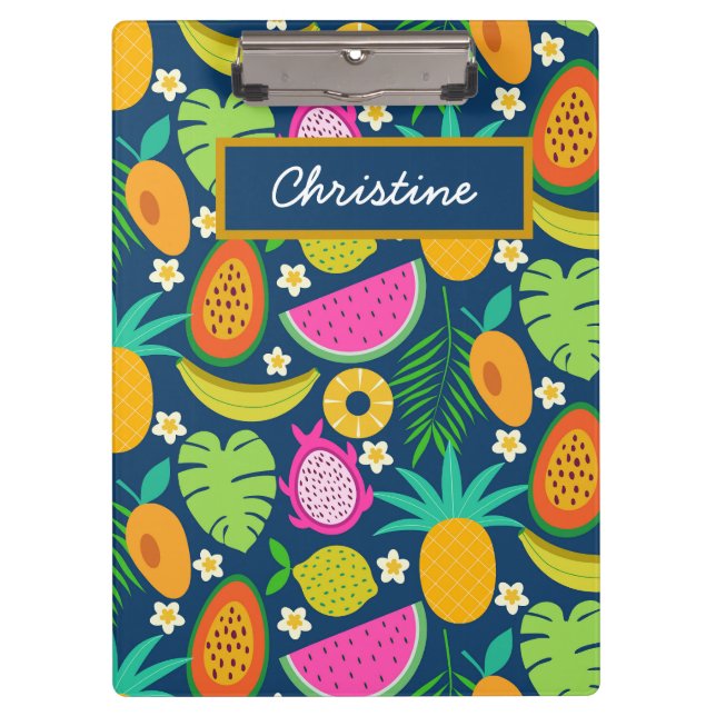 Tropical Pineapple Banana watermelon Fruits  Clipboard (Front)