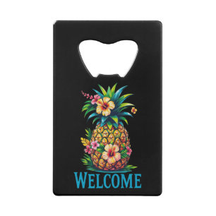 Tropical Pineapple Bottle Opener Welcome Credit Card Bottle Opener