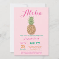 Tropical Pineapple Bridal Shower Invitation