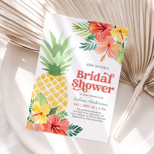Tropical Pineapple Bridal Shower Invitation (Creator Uploaded)