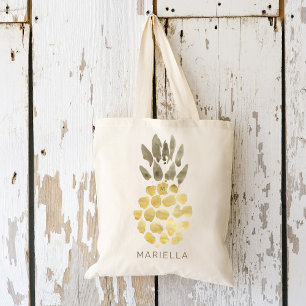 Tropical Pineapple Bridesmaid Favor Tote Bag