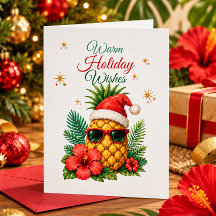 Tropical Pineapple Christmas Card | Warm Holiday