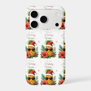 Tropical Pineapple Christmas Card   Warm Holiday 