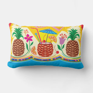 Tropical Pineapple Cocktail Lumbar Pillow
