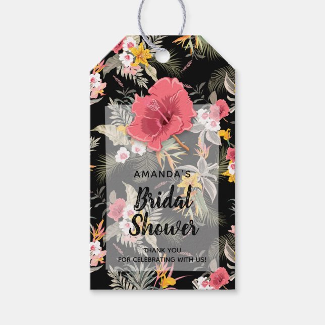 Tropical Pineapple Floral Gift Tags (Front)